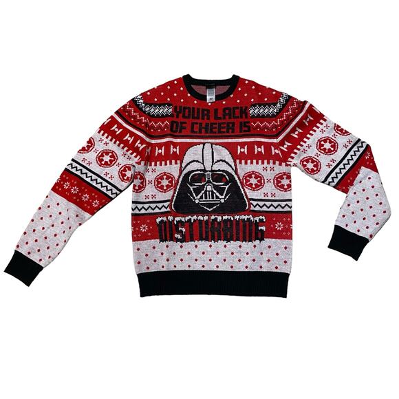 Star Wars Your Lack of Cheer is Disturbing Darth Vader Ugly Christmas Sweater M - Picture 1 of 5